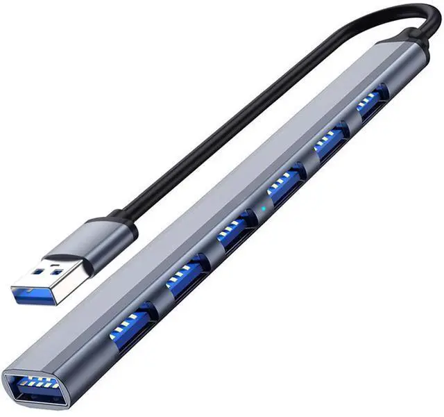 Main image of 7 Port USB 3.0 Hub, Aluminium USB Splitter & Extender for Laptop, PC, iMac, USB Flash Drives, Mobile HDD, Printer, Camera & More
