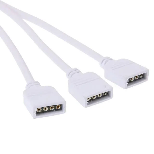 Alt view image 3 of 7 - 2 Pack 4 Pin 1 to 3 Female LED RGB Splitter Connector Cable with 8 Free Male 4 Pin Plugs (11.8in/30cm)