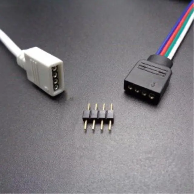 Alt view image 6 of 7 - 2 Pack 4 Pin 1 to 3 Female LED RGB Splitter Connector Cable with 8 Free Male 4 Pin Plugs (11.8in/30cm)