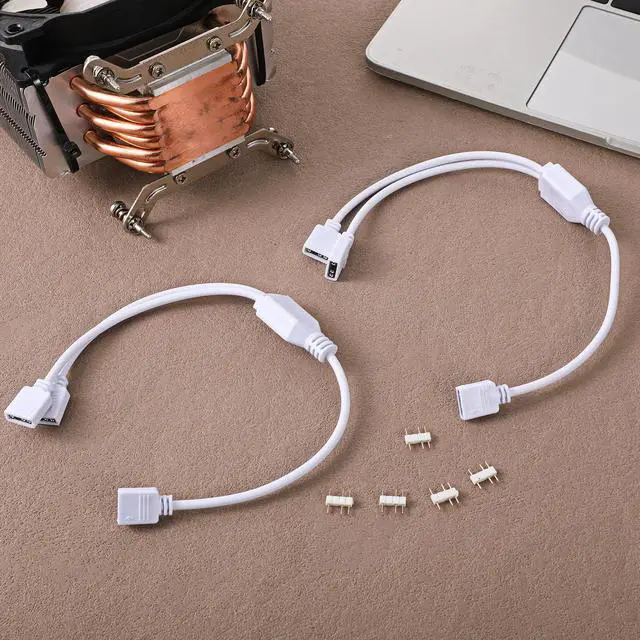Alt view image 3 of 4 - 3Pcs 3 Pin RGB Adapter Cable ARGB Extension Cable 5V 3-Pin ARGB Splitter Cables 1-to-1 RGB PC Cables Female to Female Addressable for Extending Computer PC Fans LED Lights 11.8 Inches 30cm