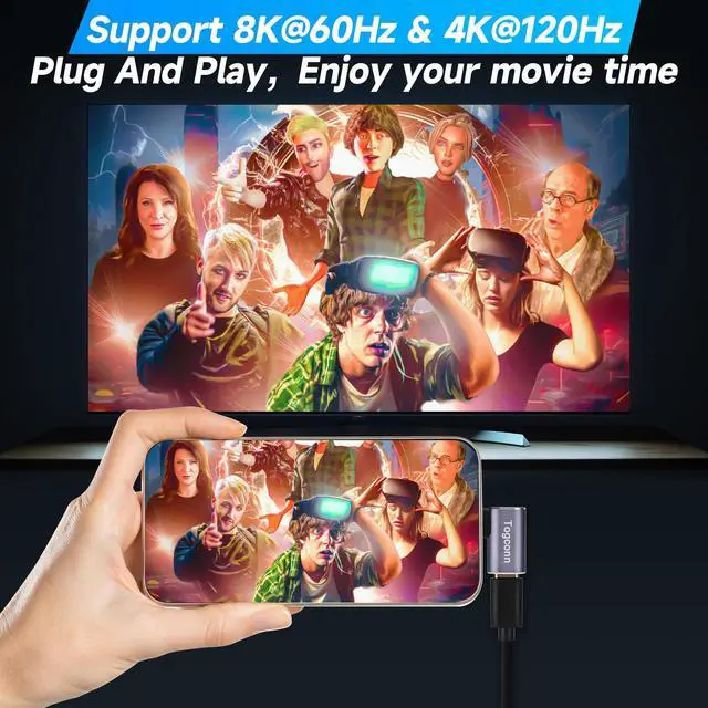 Alt view image 5 of 6 - 90 Degree Right Angle USB C Adapter (2 Pack), USB Type-C Male to Female Extender Connector, 40Gbps, 8K@60Hz Compatible with MacBook Pro/Air, iPhone 15/15 Pro Max, iPad Pro, Tablet, Phone, More