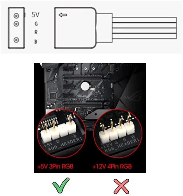 Alt view image 3 of 7 - ARGB Splitter Cable, 5V 3 Pin Addressable RGB Splitter Cable with 3 Pin Connector for Computer Chassis, 1 to 2 ARGB Extension Cable, 11.8 Inches, 2 Pack
