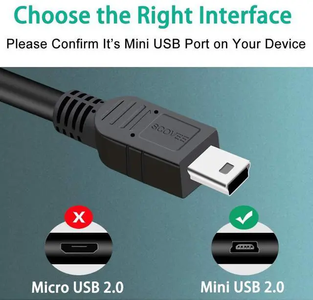 Alt view image 3 of 5 - Mini USB Cable Type A to Mini B Charger Cord for PS3 Controller,MP3 Players,Dash Cam,Charger for Canon Camera,for Garmin Nuvi,USB MiniB Charging Cable Compatible with GoPro Hero 3+ 3ft