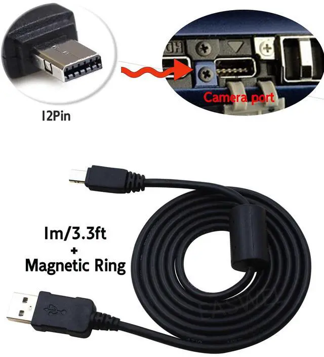 Alt view image 2 of 6 - 3.3ft /12-Pin USB Cable Compatible with Casio Exilim Camera,Replacement Charger Cable & Data Sync Cord for FC200S,TR100,TR150,TR200,ZR20,ZR200,ZR300,ZR310,ZR400,ZR500,ZR510,ZR1000,ZR1100,ZR1300