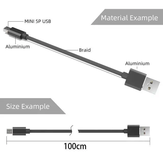 Alt view image 2 of 6 - Mini USB Cable 3.3FT, Mini USB 2.0 Cable, USB Mini B Cord, Compatible with Garmin Nuvi GPS, SatNav, Dash Cam, Camera, PS3 Controller, Hard Drive, GoPro Hero 3+