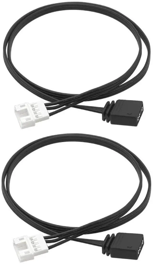 Main image of 2Pcs Black 4 Pin to 5V 3 Pin Conversion Cable ARGB Splitter Extension Cable for Computer Chassis 4pin to 5V 3 Pin Converter ARGB Connector Audio Accessories