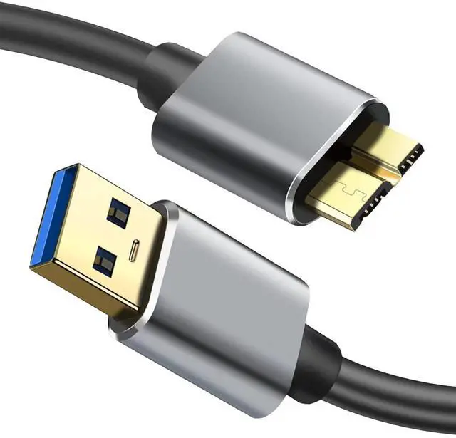Main image of Micro B Cable, USB 3.0 A Male to Micro USB 3.0 Sync Cord,Data Wire Compatible for Toshiba,Seagate,Samsung,My Passport and More External Hard Drive(1.5fts/40cm/Black&Gold)