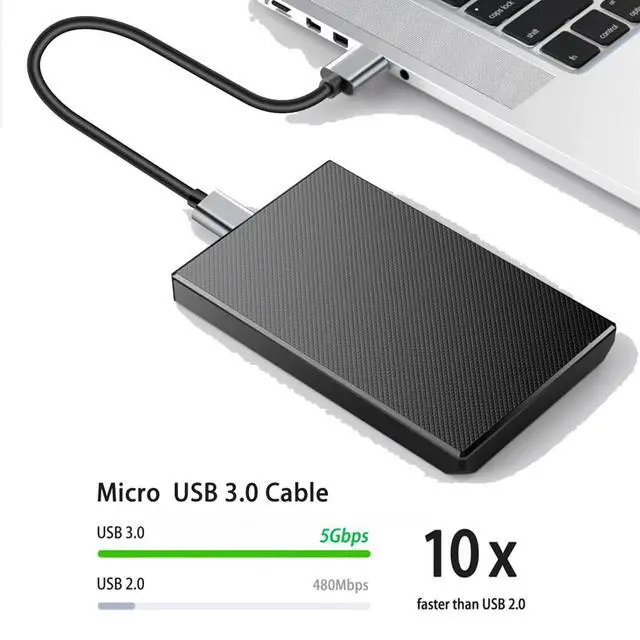 Alt view image 4 of 7 - Micro B Cable, USB 3.0 A Male to Micro USB 3.0 Sync Cord,Data Wire Compatible for Toshiba,Seagate,Samsung,My Passport and More External Hard Drive(1.5fts/40cm/Black&Gold)