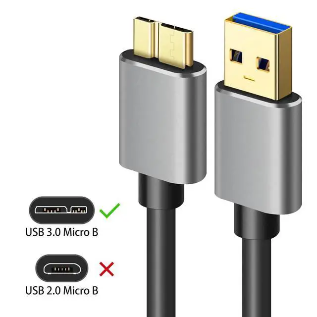 Alt view image 3 of 7 - Micro B Cable, USB 3.0 A Male to Micro USB 3.0 Sync Cord,Data Wire Compatible for Toshiba,Seagate,Samsung,My Passport and More External Hard Drive(1.5fts/40cm/Black&Gold)