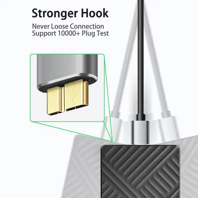 Alt view image 6 of 7 - Micro B Cable, USB 3.0 A Male to Micro USB 3.0 Sync Cord,Data Wire Compatible for Toshiba,Seagate,Samsung,My Passport and More External Hard Drive(1.5fts/40cm/Black&Gold)
