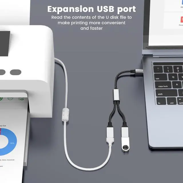 Alt view image 2 of 6 - USB C to USB Adapter, Type C Splitter Dual USB 2.0 OTG Y-Cable for iPhone17/16,MacBook Pro, iPad Air, Surface GO, Samsung Galaxy S26, Laptop, Chromebook Data Transfer Only