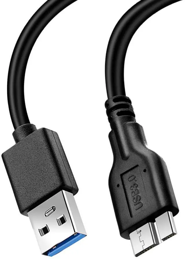 Main image of Micro B Cable, 1ft /35cm USB 3.0 A Male to Micro USB 3.0 Sync Cord,Data Wire for Samsung, My Passport and More External Hard Drive(Black)