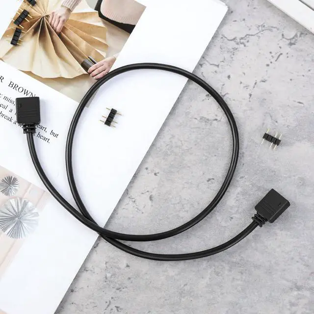Alt view image 7 of 7 - 3 Pcs ARGB Extension Cable,Addressable RGB Female to Female Extension Cord for Extend PC Computer or LED Strips (19.7in)