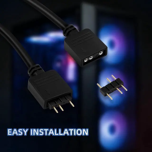 Alt view image 5 of 7 - 3 Pcs ARGB Extension Cable,Addressable RGB Female to Female Extension Cord for Extend PC Computer or LED Strips (19.7in)