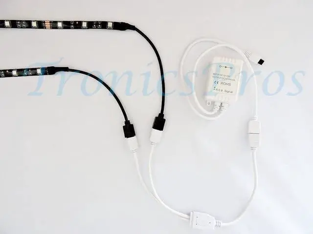 Alt view image 5 of 7 - 4 Pin RGB LED Strip Splitter Cable 2 Way 1 to 2 Splitter Connector SMD 5050 3528 2835 RGB LED Tape Ribbon Splitter- 12inch, White, 1pc