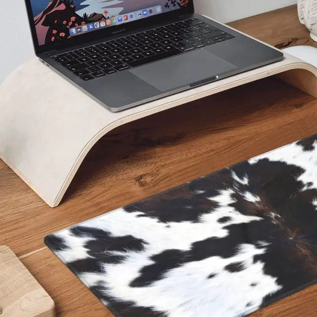 Alt view image 5 of 5 - Cow Gaming Mouse Pad Extended Large Mouse Mat 31.5 X 11.8 Inch Nonslip Rubber Base Long Desk Pad Stitched Edges Mousepad Mice Pad for Office Home Game