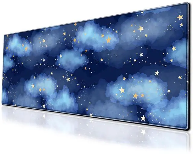 Main image of Star Gaming Mouse Pad Night Sky Large Desk Mat, 31.5x11.8 Inch Mousepad Extended Non-Slip Rubber Base Keyboard Mat with Stitched Edges for Desk Home Office