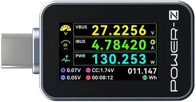 Main image of Power-Z C240 Portable USB-C Tester, Digital Power Meter, Supports up to 240W and PD3.1 QC5.0, for USB-C Phones, Laptops, Chargers and More