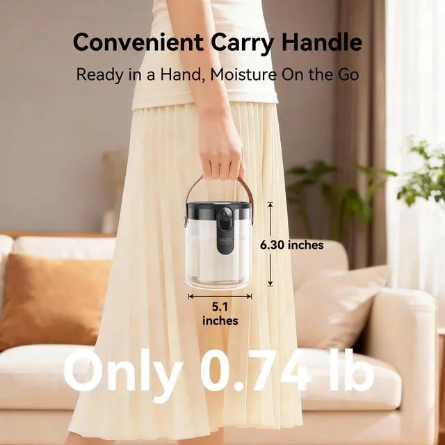 Alt view image 3 of 7 - Small Portable Humidifiers for Bedroom, 1.4L Top Fill Cool Mist Humidifier for Home Office Travel, 3 Mist Modes, Auto Shut Off, Night Light, Easy to Clean Quiet Humidifier for Baby Plant (Grey)