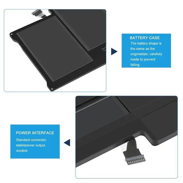 Alt view image 6 of 7 - A1466 A1405 Laptop Replacement Battery for MacBook Air 13 inch A1466 (Mid 2012, Mid 2013, Early 2014, Early 2015,2017) A1369(Late 2010, Mid 2011 Version) 7.6V 55Wh