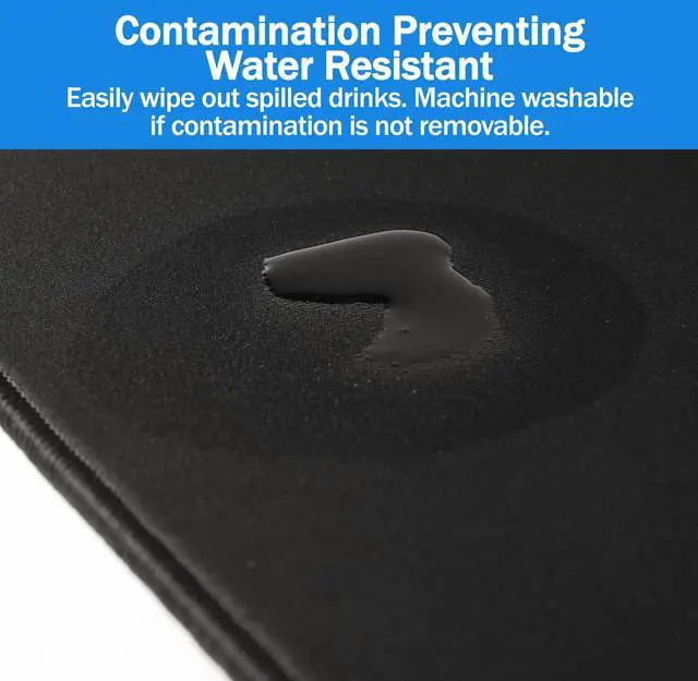 Alt view image 4 of 7 - 2XL Huge Extra Large Gaming Mousepad for Full Desk - Super Thick Nonslip Rubber Base and Waterproof Desktop Keyboard Extended Mouse Mat (Black, 2XL (36''x18''))