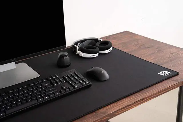 Alt view image 6 of 7 - 2XL Huge Extra Large Gaming Mousepad for Full Desk - Super Thick Nonslip Rubber Base and Waterproof Desktop Keyboard Extended Mouse Mat (Black, 2XL (36''x18''))