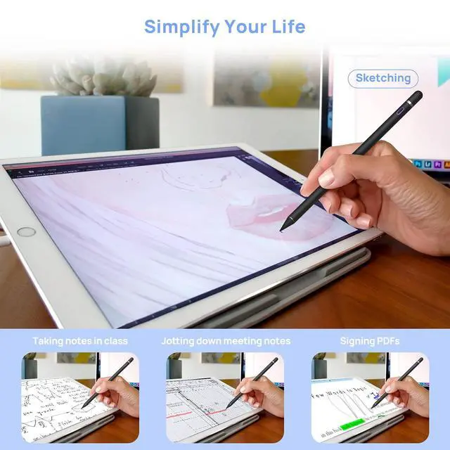Alt view image 4 of 7 - Stylus Pen for Touch Screens, Active Pencil Smart Digital Pens Fine Point Stylist Compatible with iPhone iPad Pro Air Mini and Other Tablets