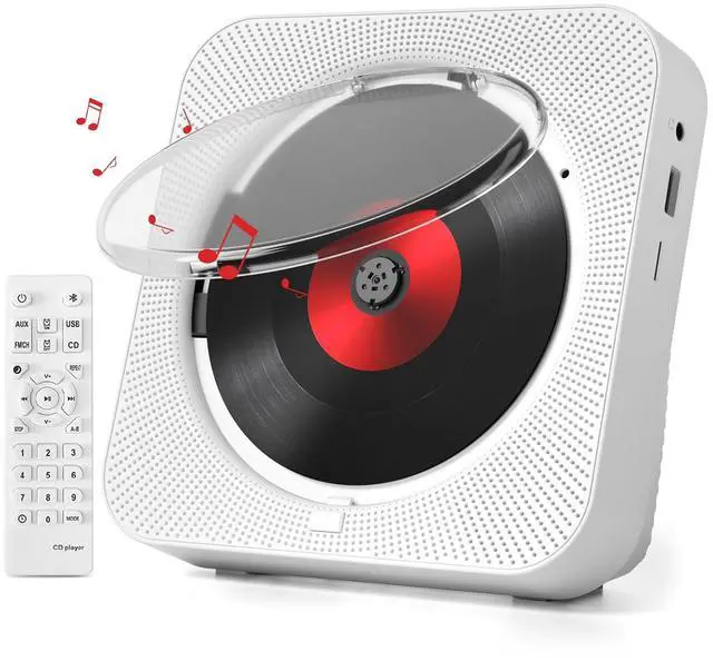 Main image of CD Player Portable with Bluetooth 5.1 & HiFi Speakers, CD Players for Home with Remote Control & LCD Display, CD Music Player Supports CD/USB/TF Card/FM Radio/AUX/Headphone Jack