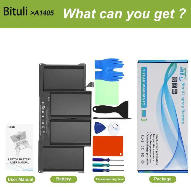 Alt view image 5 of 6 - A1405 A1466 Replacement Battery for MacBook Air 13 inch A1377 A1369 (Late 2010 Mid 2011 Mid 2012 Mid 2013 Early 2014 Version), Also fit A1496 661-5731 MC503 MC504