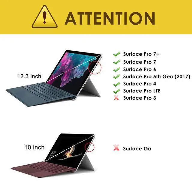 Alt view image 2 of 7 - Rugged All-in-One Protective Case for Microsoft Surface Pro 7/6/5/2017/4/LTE, Built-in Pen Holder & Hand Strap, Works with Type Cover Keyboard, Blue