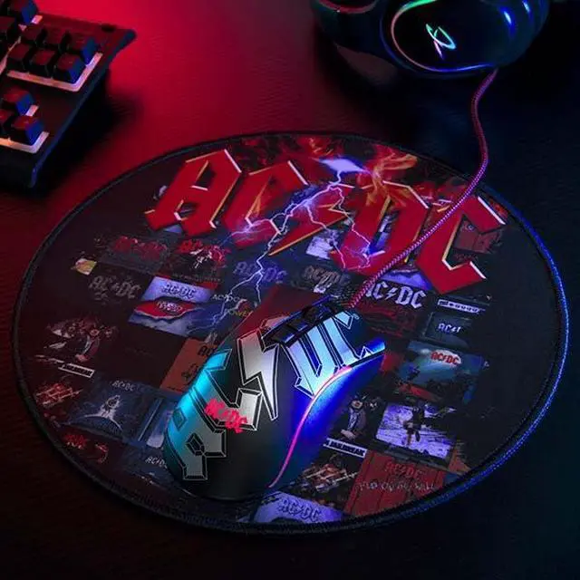 Alt view image 2 of 2 - AC/DC Wired Gaming Mouse - 7200 Dpi Optical Sensor Gaming Mouse - Ergonomic Shape - 7 Programmable Buttons - Officially Licensed Gift