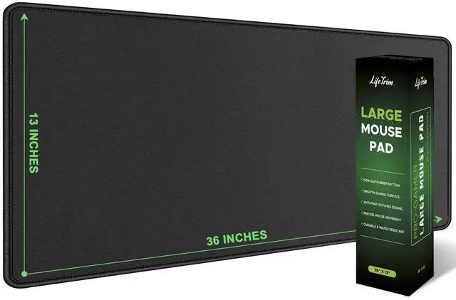 Main image of 36 x 13 Extra Large Mouse Pad Gaming Extended Keyboard Mat Full Desk Cover Oversized Mouse Pad XL Desk Protector Mat Giant Thick Black Gaming XXL Mousepad Large Desk Mats Deskpad