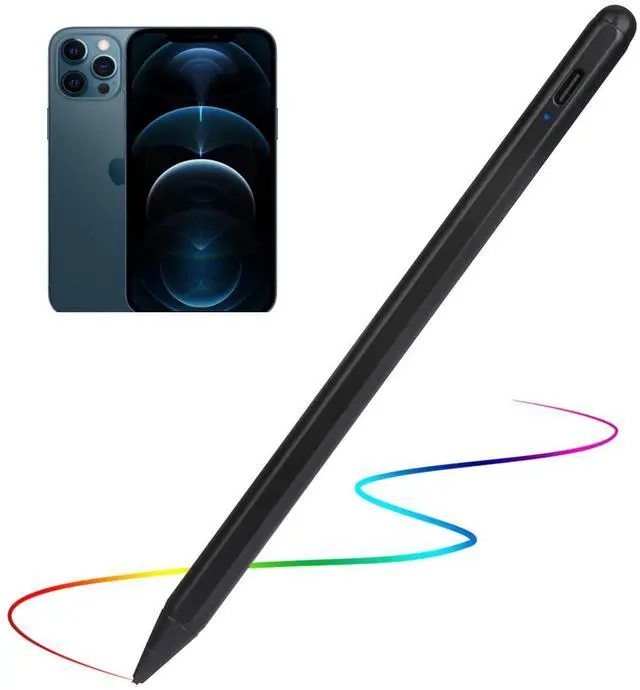 Main image of iPhone 15/14/13/12 Pro Max Stylus Pencil,Active Digital Pen Type C Recharge with 1.5mm Ultra Fine Tip Stylus Pens for iPhone 15/14/13/12 Pro Max Drawing/Notes,Black