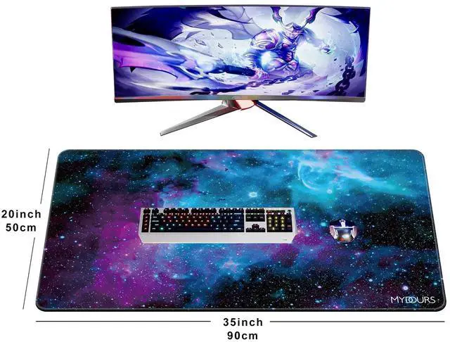 Alt view image 2 of 6 - 36"x20" Large Gaming Mouse Pad - Mouse Pad with Non-Slip Rubber & Fabric Surface - Large Desk Mat for Computer Office Home Working - XL Desk Protector Pad (Universe)