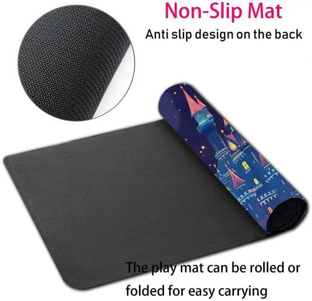 Alt view image 5 of 7 - Large Gaming Mouse Pad + Mouse Wrist Rest Pad + Coaster Combination, 31.5 "x 11.8" Durable Non-Slip Extension Table Mat, Suitable for Office and Home, Astral Cloud Castle