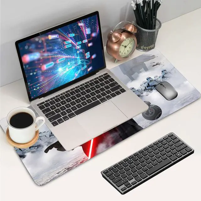 Alt view image 5 of 6 - Large Gaming Mouse Pad XXL,Soft Big Extended Mousepad with Non-Slip Rubber Base and Stitched Edges,Smooth Surface Laptop Desk Pad,Computer Keyboard and Mice Combo Pads Mouse Mat,31.5x15.7 inch