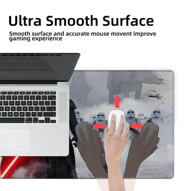 Alt view image 4 of 6 - Large Gaming Mouse Pad XXL,Soft Big Extended Mousepad with Non-Slip Rubber Base and Stitched Edges,Smooth Surface Laptop Desk Pad,Computer Keyboard and Mice Combo Pads Mouse Mat,31.5x15.7 inch