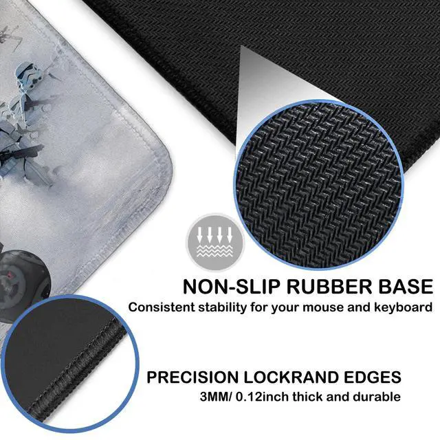Alt view image 3 of 6 - Large Gaming Mouse Pad XXL,Soft Big Extended Mousepad with Non-Slip Rubber Base and Stitched Edges,Smooth Surface Laptop Desk Pad,Computer Keyboard and Mice Combo Pads Mouse Mat,31.5x15.7 inch