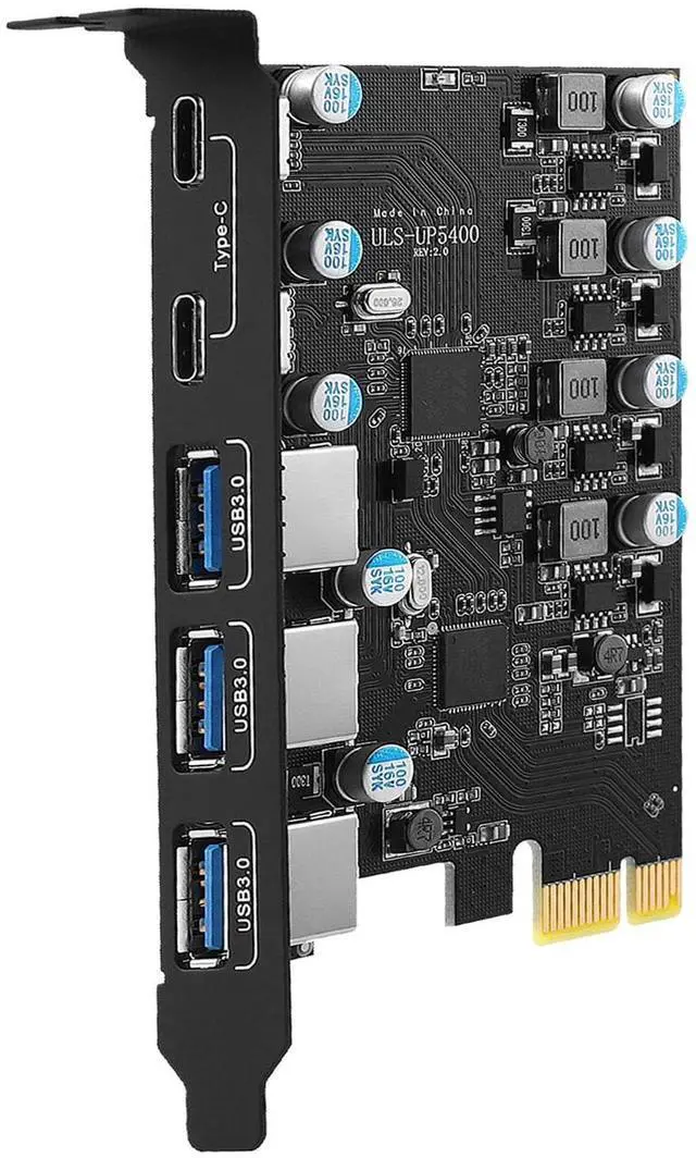 Main image of USB 3.0 PCIe Card 5 Ports Expansion Card (3 USB A and 2 Type-C Ports), Internal Converter PCI Express Expansion Card for Desktop PC Card