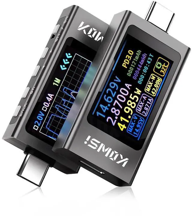 Main image of USB C Tester USB C Power Meter Tester,Digital Multimeter with LCD Display,Digital Voltmeter Type C Voltage and Current Tester Fast Charging PD3.1 Protocol Testing,240W/40V/12A Capacity