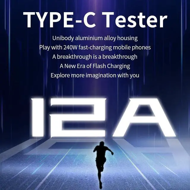 Alt view image 5 of 7 - USB C Tester USB C Power Meter Tester,Digital Multimeter with LCD Display,Digital Voltmeter Type C Voltage and Current Tester Fast Charging PD3.1 Protocol Testing,240W/40V/12A Capacity