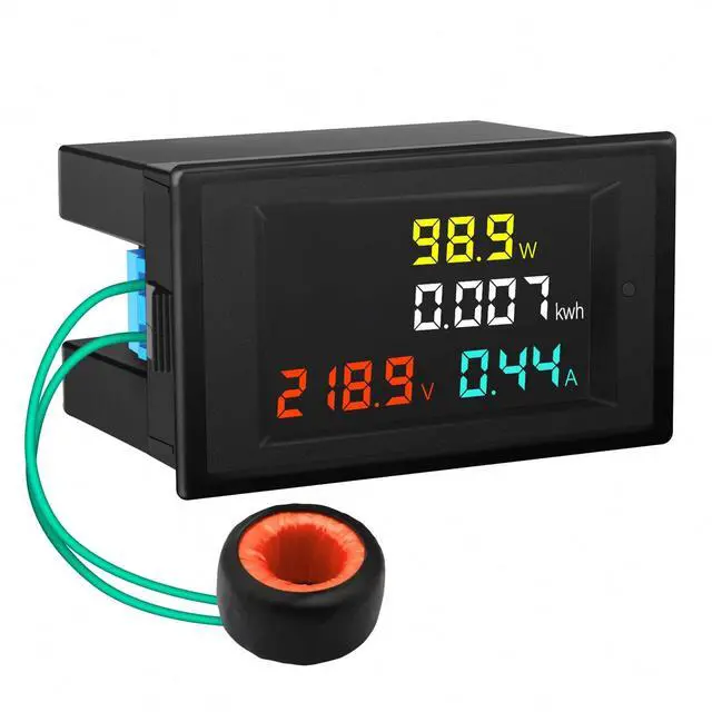 Main image of AC Power Meter, AC 80-300V 100A Voltage Current Color LCD Display Panel, Digital Voltmeter Ammeter Watt Active Power Energy Battery Monitor Multimeter Volt Amp Meter with Current Transformer CT