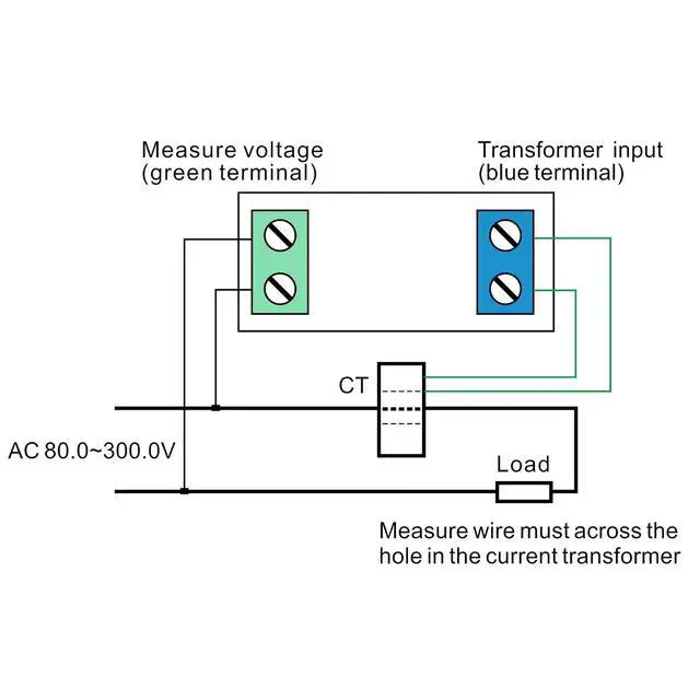 Alt view image 4 of 7 - AC Power Meter, AC 80-300V 100A Voltage Current Color LCD Display Panel, Digital Voltmeter Ammeter Watt Active Power Energy Battery Monitor Multimeter Volt Amp Meter with Current Transformer CT