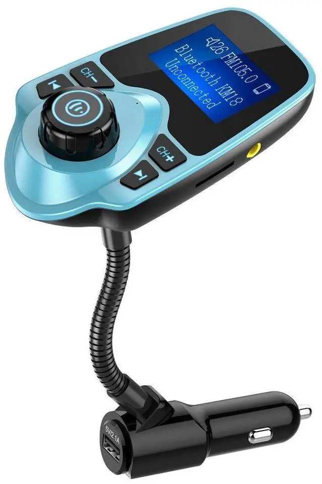 Main image of Bluetooth Car FM Transmitter Audio Adapter Receiver Wireless Hands-Free Car Kit W 1.44 Inch Display (F-Green)