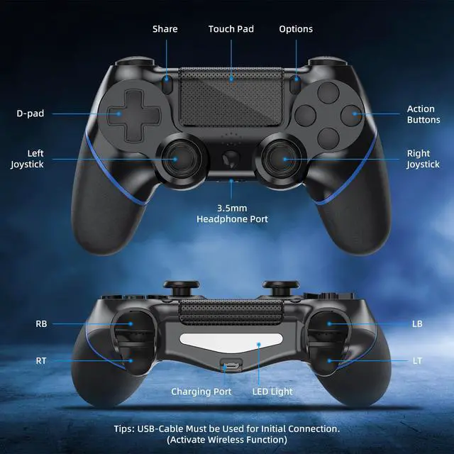 Alt view image 2 of 7 - Wireless Controller Compatible with PS-4/Pro/Slim