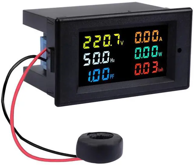 Main image of AC Power Meter, 40-300V 100A Digital Multimeter with Color LCD Display, Voltage Current Power Factor Frequency Energy Monitor, Ammeter Voltmeter Tester for 110V/220V, Volt Amp Watt Detector Panel