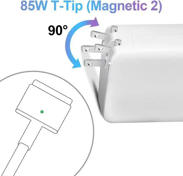 Alt view image 6 of 7 - 85W Mag 2 Power Adapter Laptop Charger | Compatible with Mac air 13 Inch, Mac Pro 13/15/17 Inch, Between 2012-2017