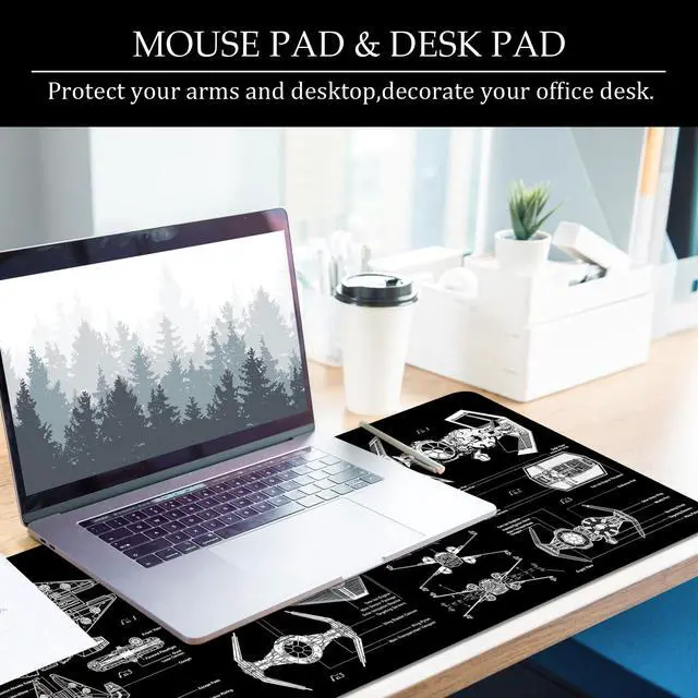 Alt view image 6 of 6 - Black Gaming Mouse Pad Large Mouse Pad XL Desk Mat 31.5x11.8x0.12 inch Large Desk Pad Design Keyboard Pad (Design -6)