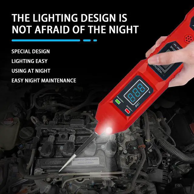 Alt view image 4 of 7 - Car Circuit Tester,Multifunctional Component Activation Electrical Voltage Circuit Tester with LCD Display, 3.5-36V AC/DC Power Tester Digital Display Short Circuit Finder for Continuity Testing
