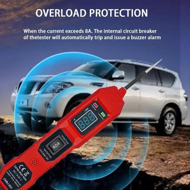 Alt view image 7 of 7 - Car Circuit Tester,Multifunctional Component Activation Electrical Voltage Circuit Tester with LCD Display, 3.5-36V AC/DC Power Tester Digital Display Short Circuit Finder for Continuity Testing